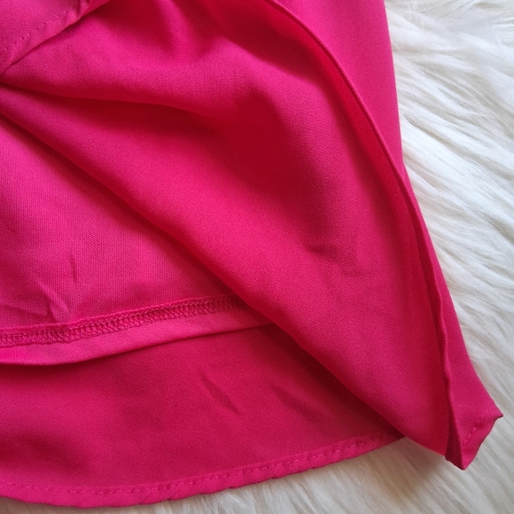 Aqua Bloomingdale's Hot Pink Cowl Cutout Cocktail Dress Size X-Small - Picture 3 of 5